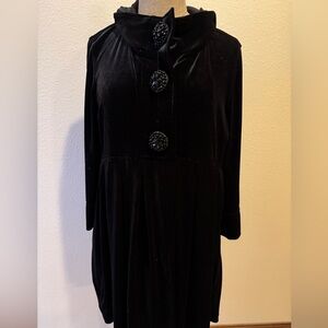 Fabulous Free People Black Velvet Hoody Jacket